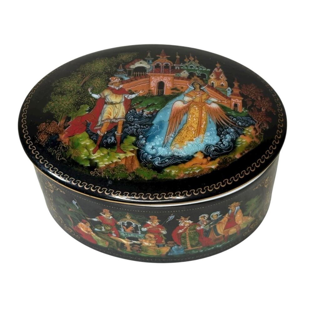 Russian Palekh Porcelain Art Trinket Box Tsar Saltan 1989 Limited Edition USSR